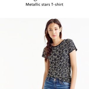 J. Crew metallic stars T-shirt NWT